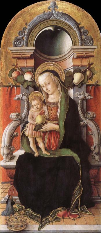Carlo Crivelli Faith madonna with child, and the donor Norge oil painting art